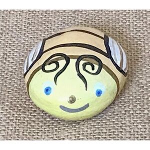 Happy Bumble Bee Painted Rock Garden Pathway Whimsical Kitsch Playful Art